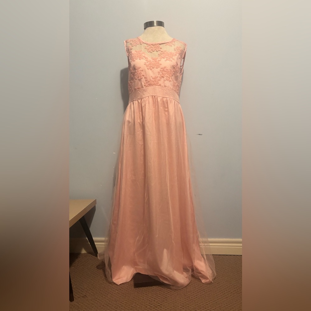 WEN Blush Pink Lace Bodice Tulle Gown